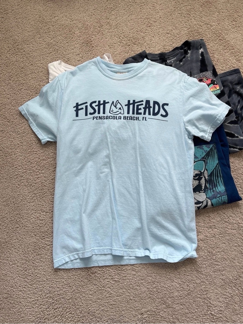 2 Shirt Bundle with 2 Grey + Blue Graphic Short-Sleeve Tees